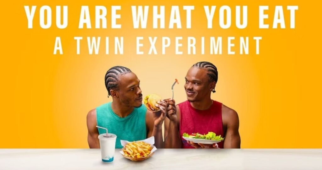You Are What You Eat: the twin experiment